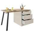 KÜCHENINSEL   in Kaschmir  - Kaschmir/Schwarz, Basics, Holzwerkstoff/Metall (150/91/90cm) - Xora