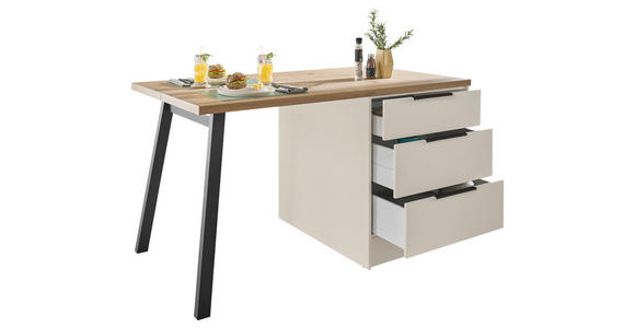 KÜCHENINSEL in Kaschmir - Kaschmir/Schwarz, Basics, Holzwerkstoff/Metall (150/91/90cm) - Xora