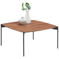 COUCHTISCH in Holz, Metall 83/83/42 cm  - Nussbaumfarben/Schwarz, Design, Holz/Metall (83/83/42cm) - Venjakob