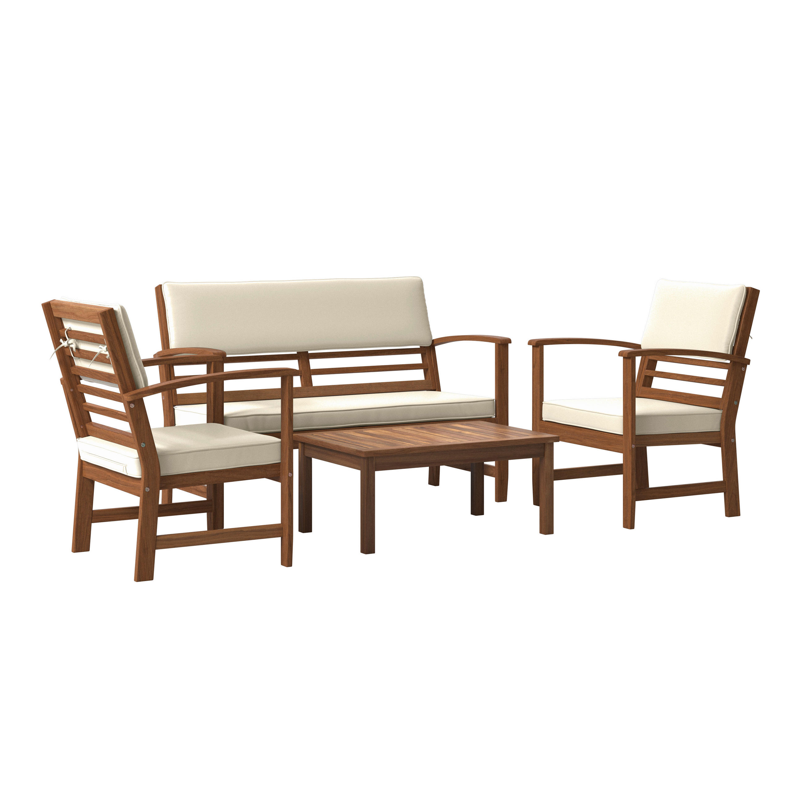 LOUNGEGARNITUR   80/50/33 cm Akazie vollmassiv  - Taupe/Naturfarben, MODERN, Holz/Wellpappe (80/50/33cm) - Ambia Garden
