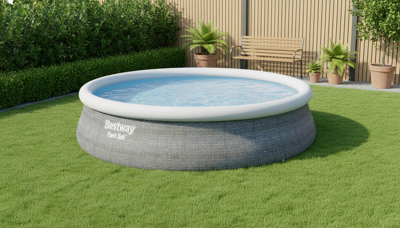 POOLSET 57372GS 457/107 cm  - Blau/Weiß, KONVENTIONELL, Kunststoff (457/107cm) - Bestway