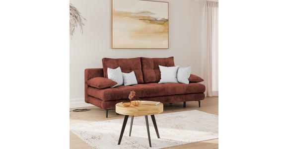 SCHLAFSOFA  mit Liegefunktion, Schlafen auf Sitzhöhe, Rücken echt Chenille Bordeaux  - Bordeaux/Schwarz, KONVENTIONELL, Textil/Metall (203/94/96cm) - Carryhome