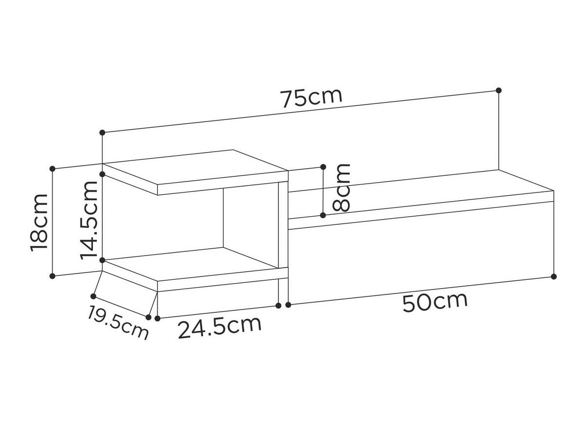 WANDBOARD in 75/17/20 cm Anthrazit  - Anthrazit, Design, Holzwerkstoff (75/17/20cm) - Livetastic