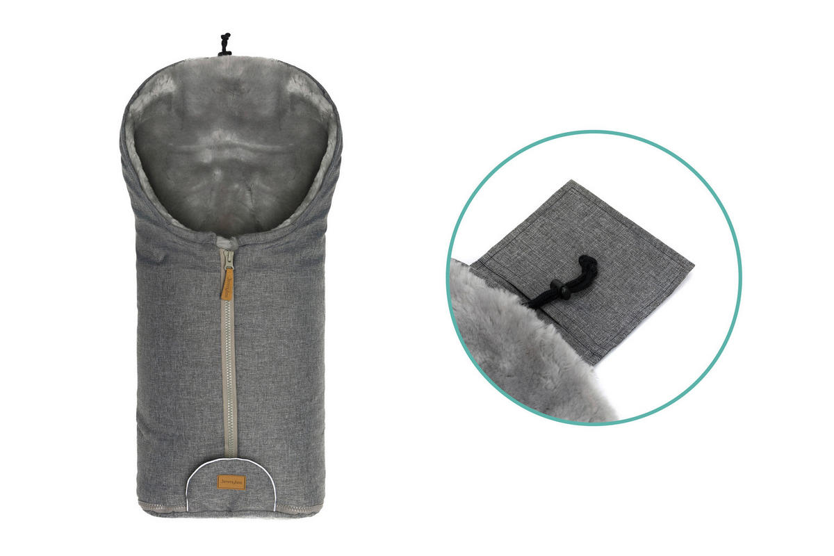 BABYSCHALEN-FUßSACK  - Grau, Basics, Kunststoff/Fell (45/80cm) - Jimmylee