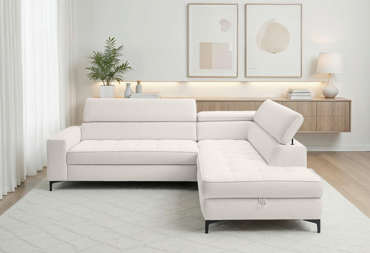 HÖRNSOFFA i struktur ljusgrå  - ljusgrå/svart, Design, metall/textil (251/203cm) - MID.YOU