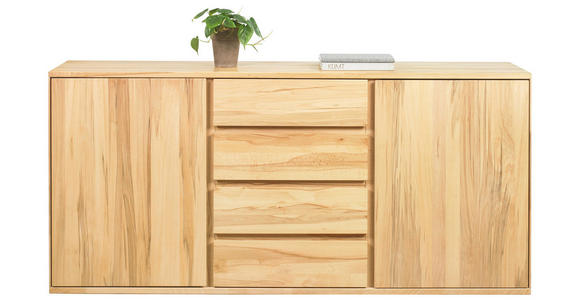 SIDEBOARD Kernbuche massiv geölt Buchefarben - Buchefarben, KONVENTIONELL, Holz (187/87,4/44cm) - Cantus