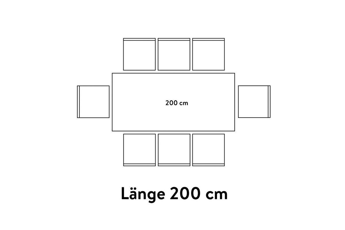 ESSTISCH in Metall, Holzwerkstoff 200/95/76 cm  - Eichefarben, Basics, Holzwerkstoff/Metall (200/95/76cm) - Celina Home