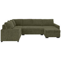 WOHNLANDSCHAFT Olivgrün Chenille  - Schwarz/Olivgrün, KONVENTIONELL, Kunststoff/Textil (183/311/140cm) - Ti'me