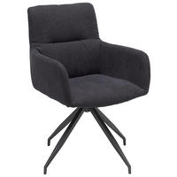 ARMLEHNSTUHL  in Webstoff  - Anthrazit, Konventionell, Textil/Metall (58/89/63cm) - Hom`in