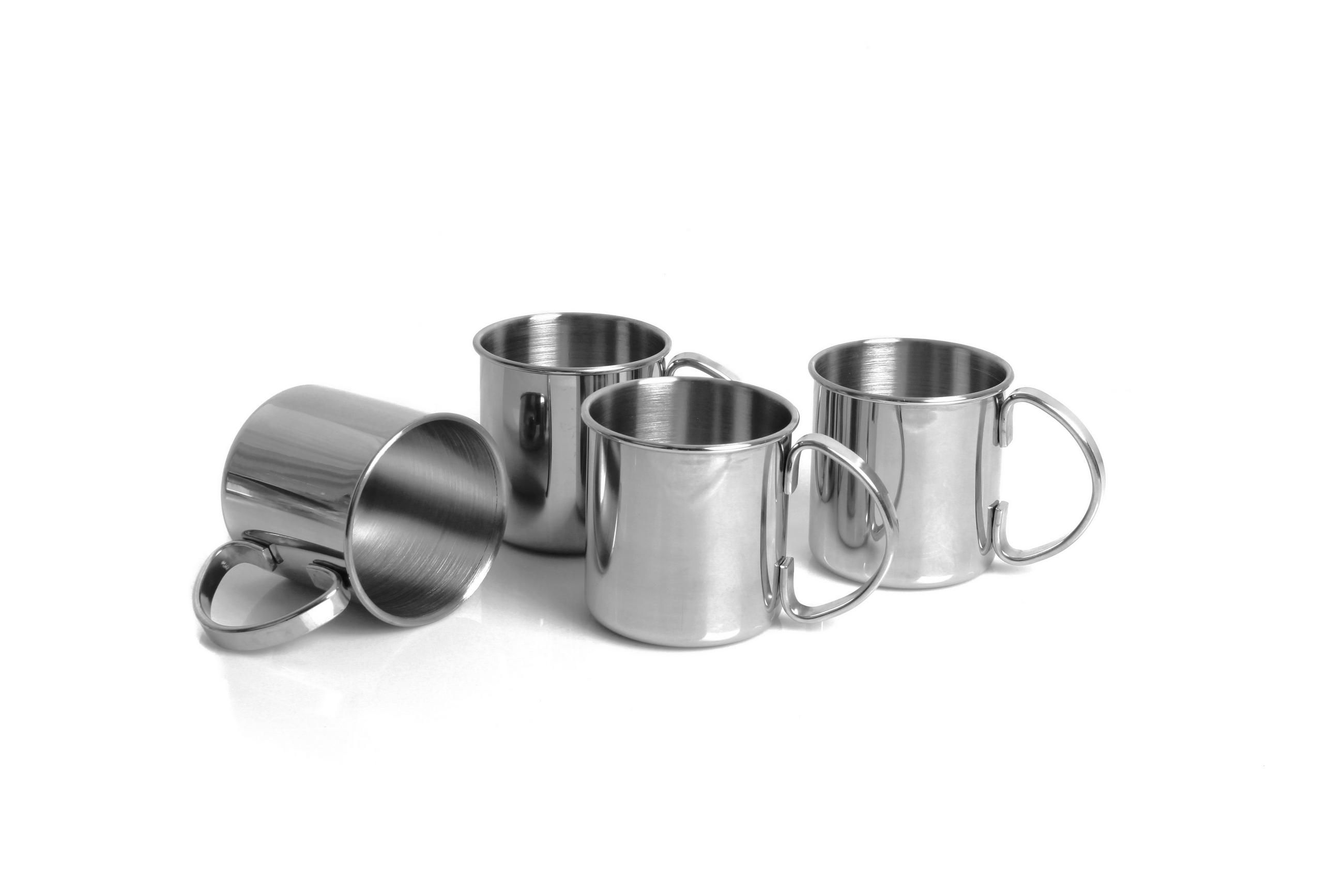 BECHERSET  4-teilig  - Silberfarben, Basics, Metall (13,7/8,9/9cm) - Echtwerk