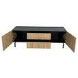 LOWBOARD LINO in 150/50/40 cm - Eichefarben/Schwarz, Design, Holzwerkstoff/Metall (150/50/40cm) - Xora