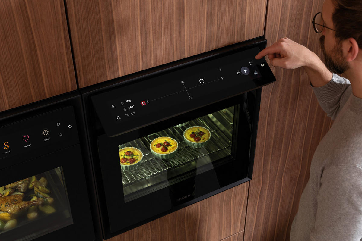 DAMPFBACKOFEN XBO  - Schwarz, MODERN, Glas/Metall (59,5/59,5/58cm) - Bora