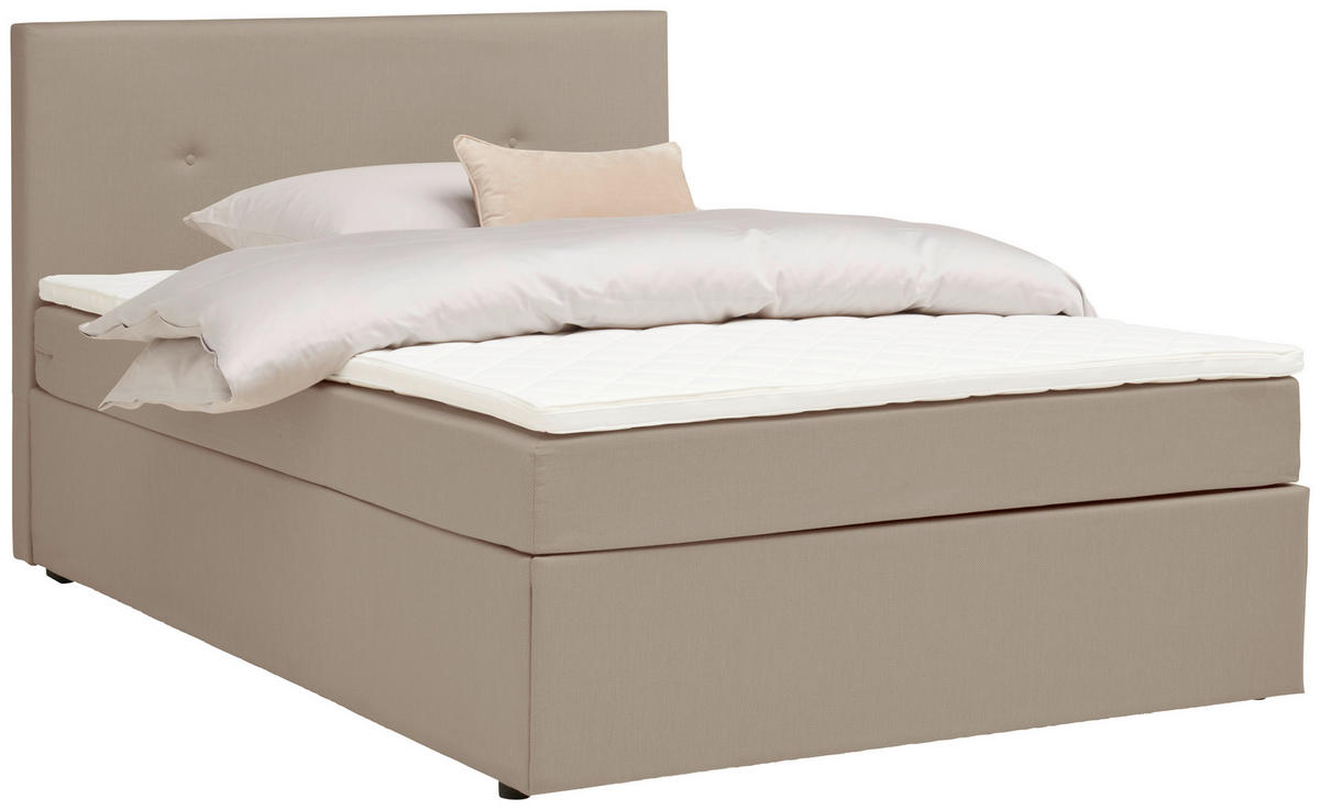 BOXBETT 120/200 cm  in Sandfarben  - Sandfarben/Schwarz, KONVENTIONELL, Holz/Kunststoff (120/200cm) - P & B