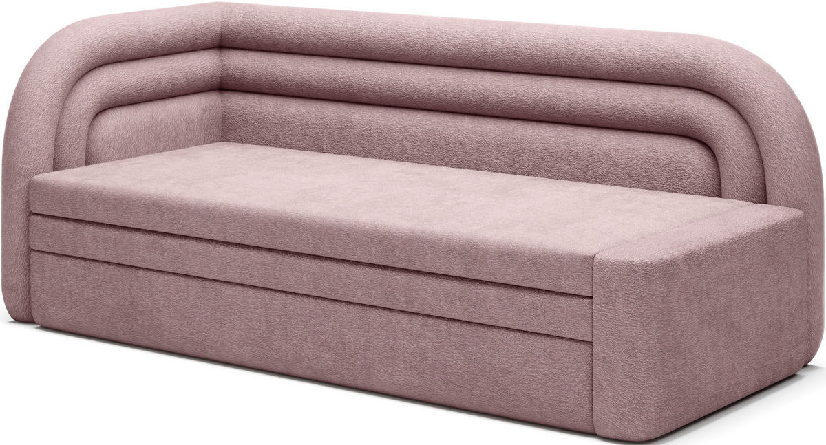 RÉCAMIERE Teddystoff Rosa  - Schwarz/Rosa, Design, Kunststoff/Textil (86/80/223cm) - MID.YOU