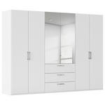 DREHTÜRENSCHRANK 301/223/61 cm,  in Weiß, 6-türig  - Chromfarben/Edelstahlfarben, Basics, Glas/Holzwerkstoff (301/223/61cm) - Novel