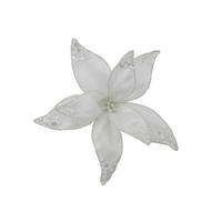 DEKORAČNÍ KVĚTINA 20 cm - bílá, Lifestyle, kov/textil (20cm) - X-Mas