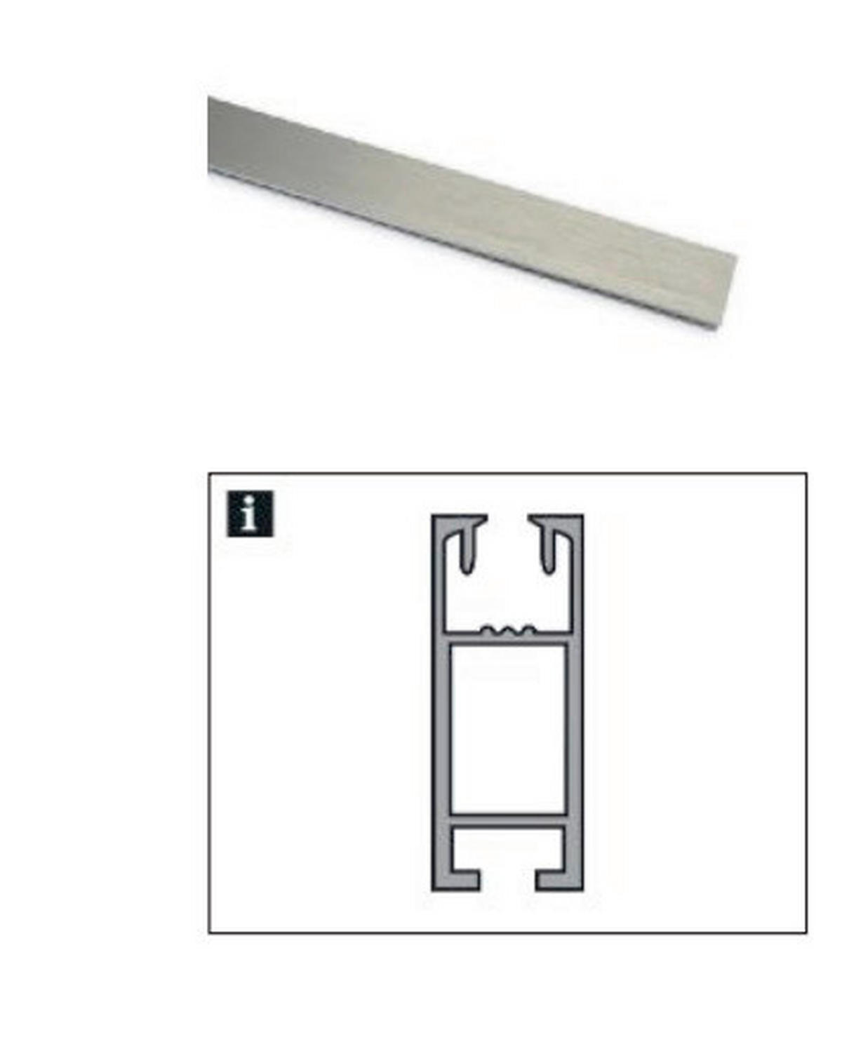 VODILO ZA ZAVESE   200 cm    siva  - siva, Basics, kovina (200cm) - Gardinia