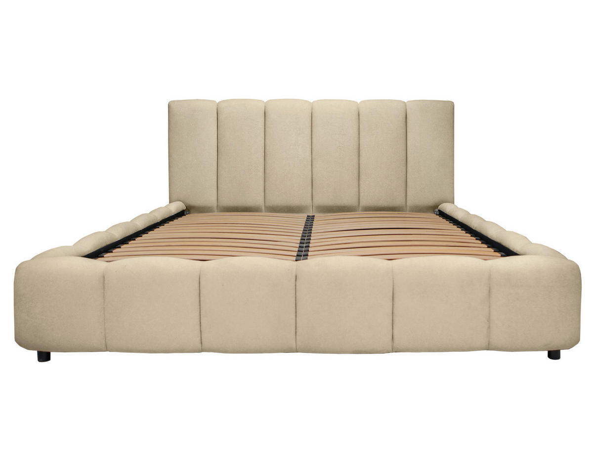 POLSTERBETT 160/200 cm  in Ecru  - Ecru/Schwarz, Konventionell, Holz/Kunststoff (160/200cm) - Carryhome
