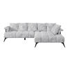 ECKSOFA in Flachgewebe Hellgrau  - Hellgrau/Schwarz, Modern, Kunststoff/Textil (297/200cm) - Livetastic