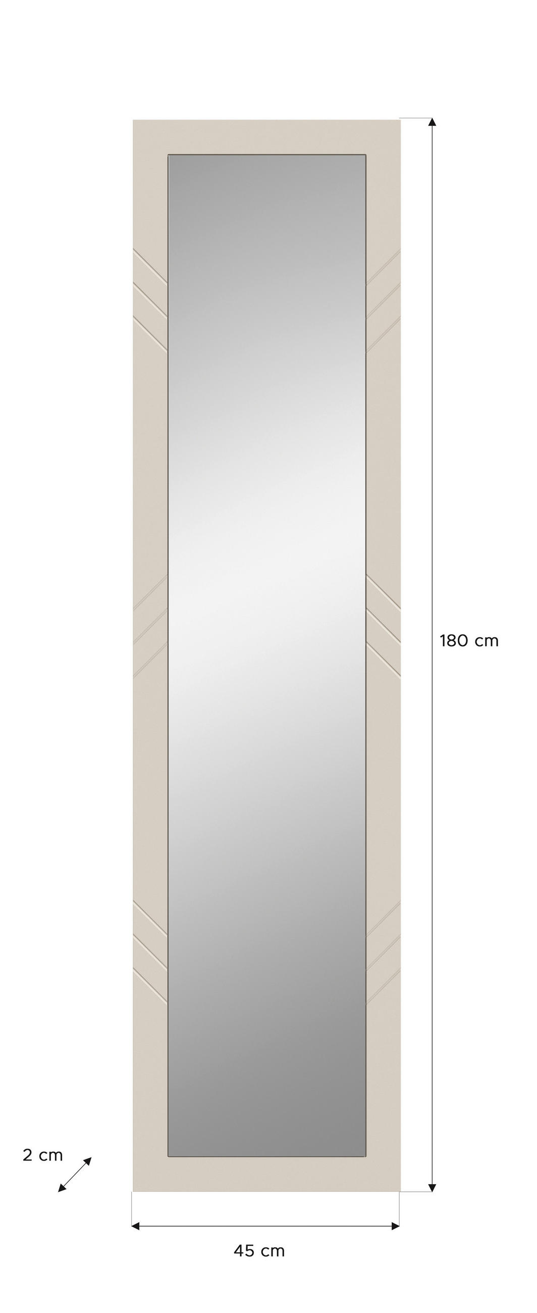 SPIEGEL 45/180/2 cm  - Sandfarben, Design, Glas/Holzwerkstoff (45/180/2cm) - MID.YOU
