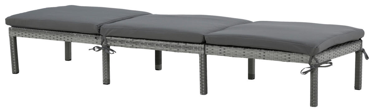 SONNENLIEGE 59/84/198 cm  - Grau, KONVENTIONELL, Kunststoff/Textil (59/84/198cm) - Gardenson