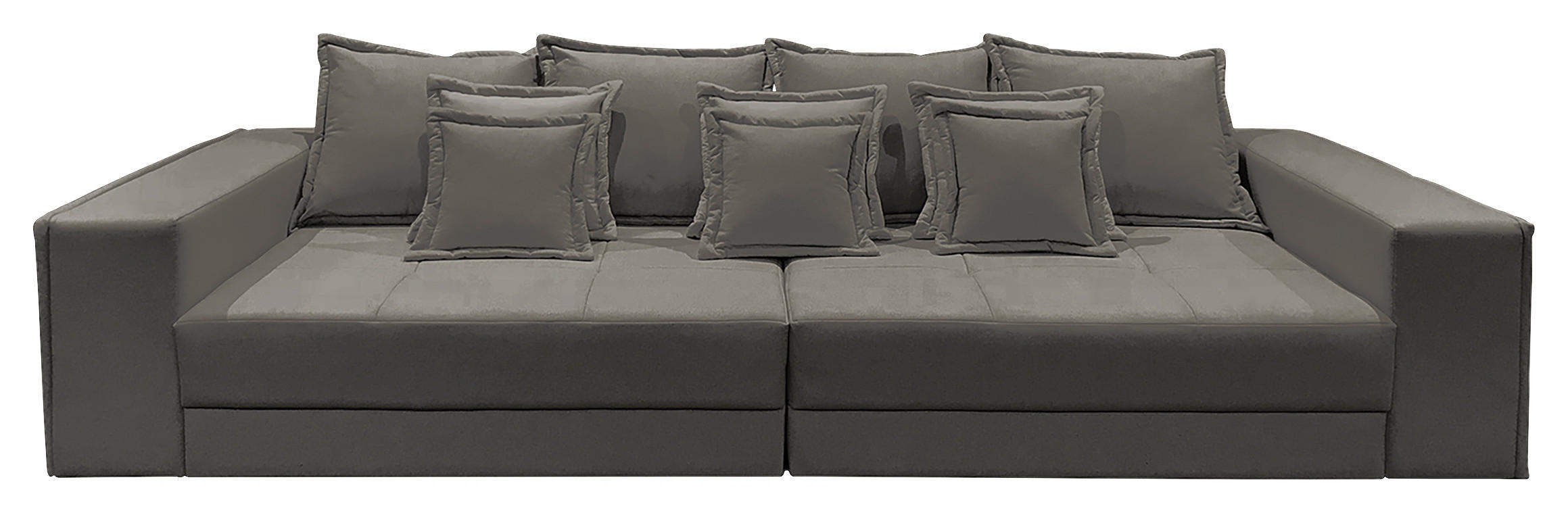 BIGSOFA Pescara in Textilgeflecht Grau  - Schwarz/Hellblau, Design, Kunststoff/Textil (289/85/110cm) - Livetastic