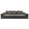 BIGSOFA Pescara in Textilgeflecht Grau  - Schwarz/Hellblau, Design, Kunststoff/Textil (289/85/110cm) - Livetastic