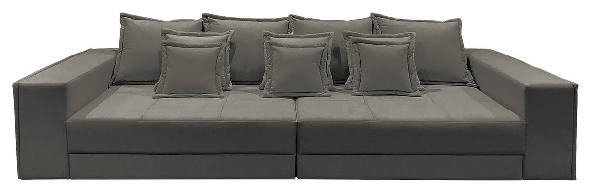 BIGSOFA Pescara in Textilgeflecht Grau  - Schwarz/Hellblau, Design, Kunststoff/Textil (289/85/110cm) - Livetastic