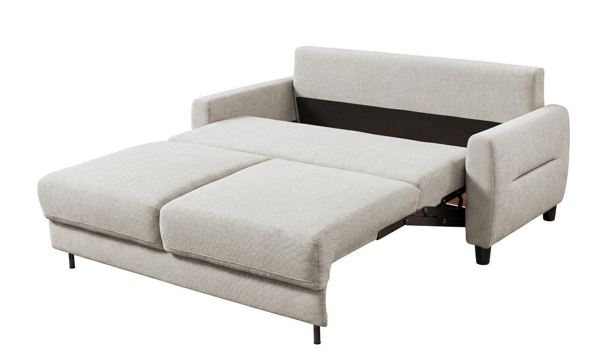 SCHLAFSOFA Webstoff Perlmutt  - Perlmutt/Schwarz, Modern, Holz/Textil (192/83/99cm) - MID.YOU