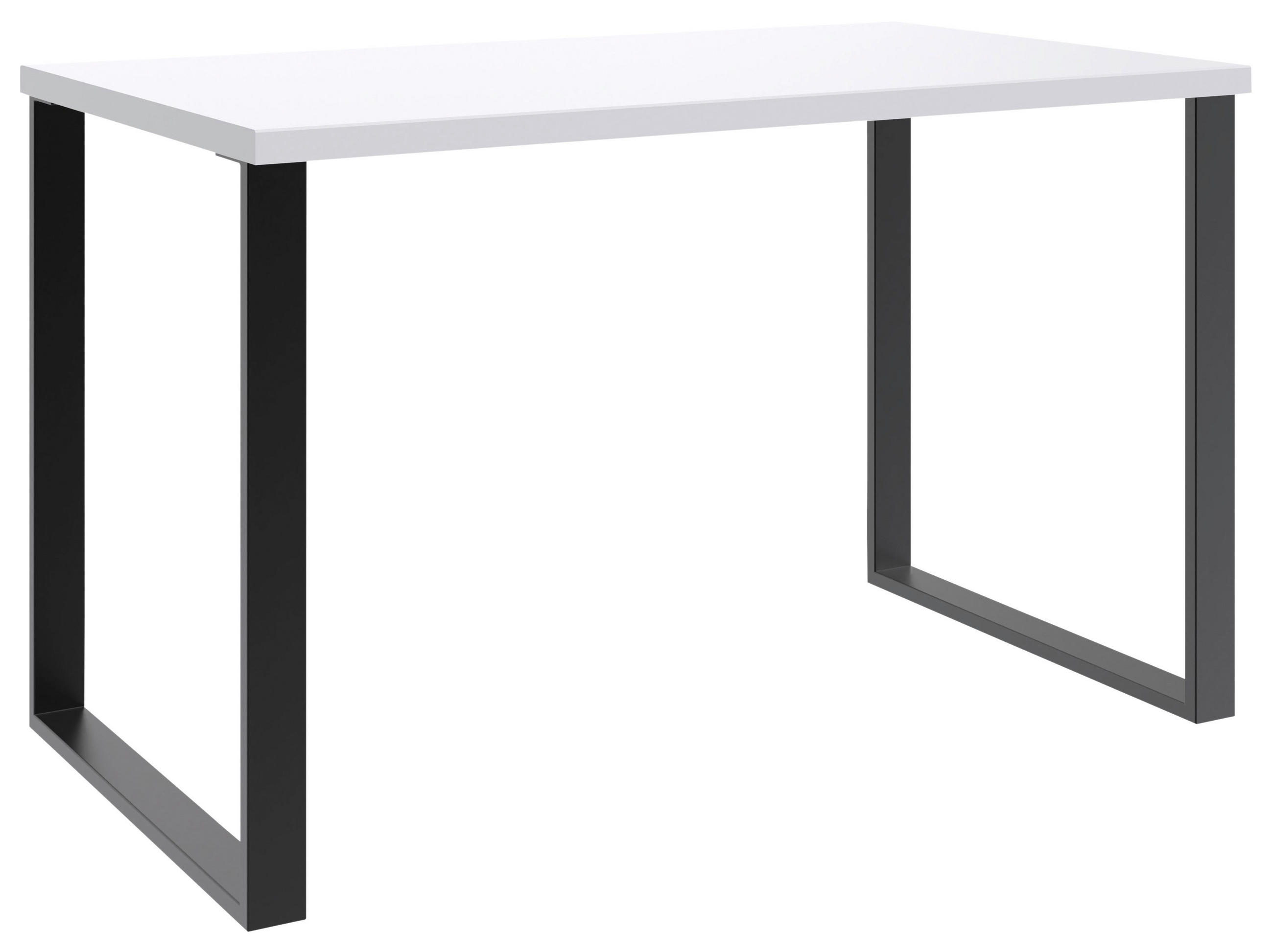 PISALNA MIZA kovina, leseni material črna, bela  - črna/bela, Basics, kovina/leseni material (120/75/70cm) - Hom`in