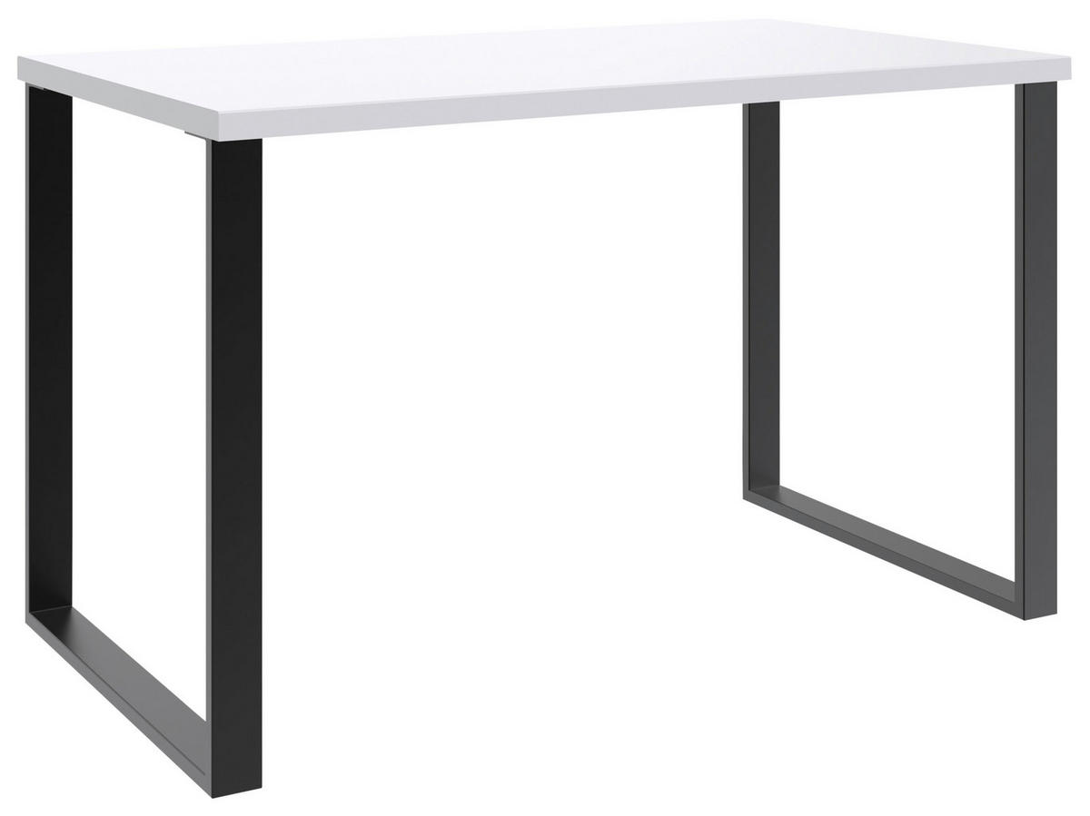 PISALNA MIZA kovina, leseni material črna, bela  - črna/bela, Basics, kovina/leseni material (120/75/70cm) - Hom`in