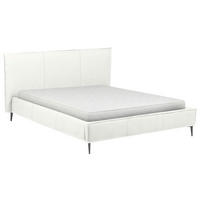 POLSTERBETT 160/200 cm,  in Weiß, gepolstertes Kopfteil, Lattenrost, Bettkasten,  - Schwarzchrom/Weiß, KONVENTIONELL, Leder/Holz (160/200cm) - Esposa