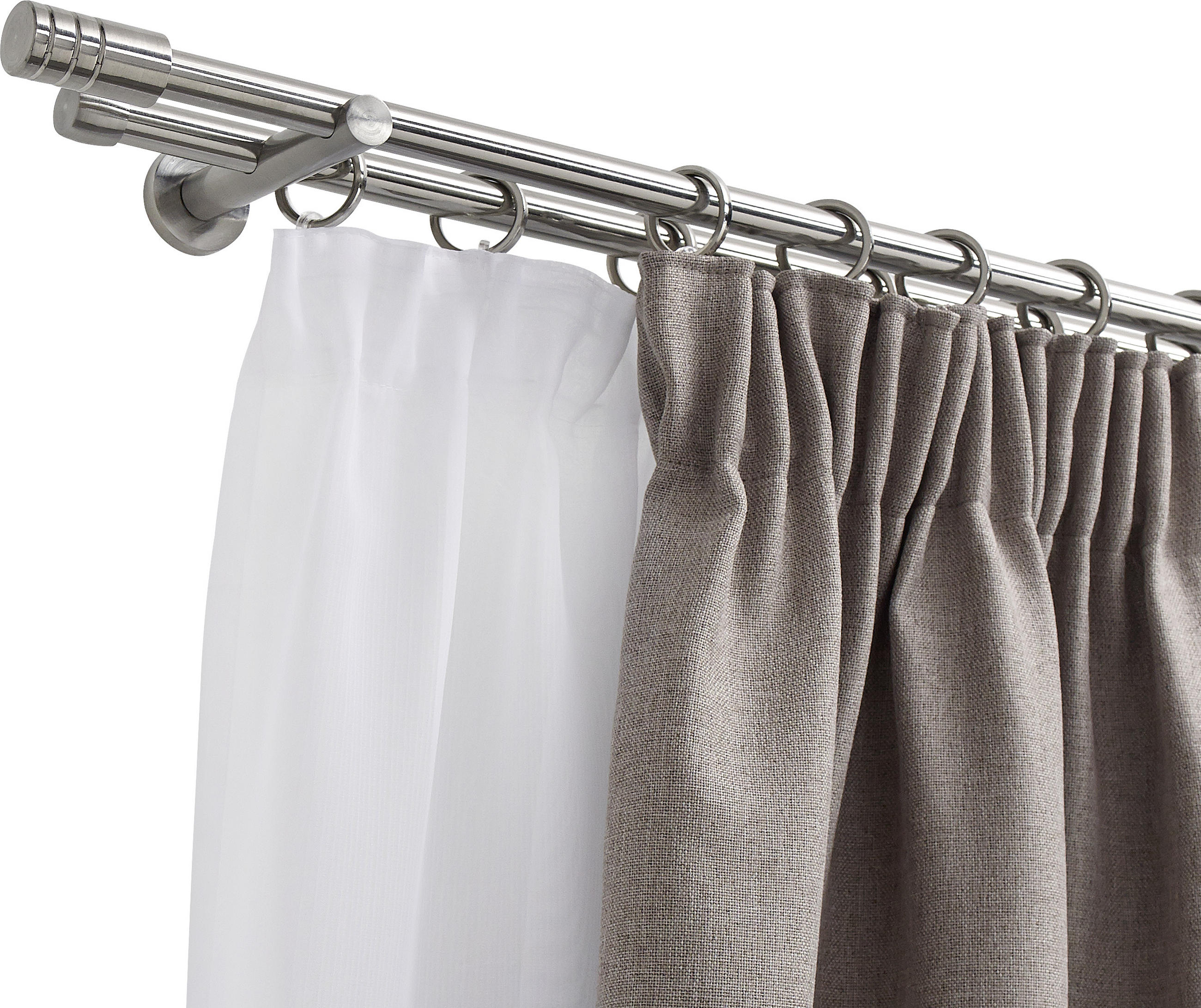 RUNDSTANGENGARNITUR 160 cm  - Edelstahlfarben, Basics, Metall (160cm) - Homeware