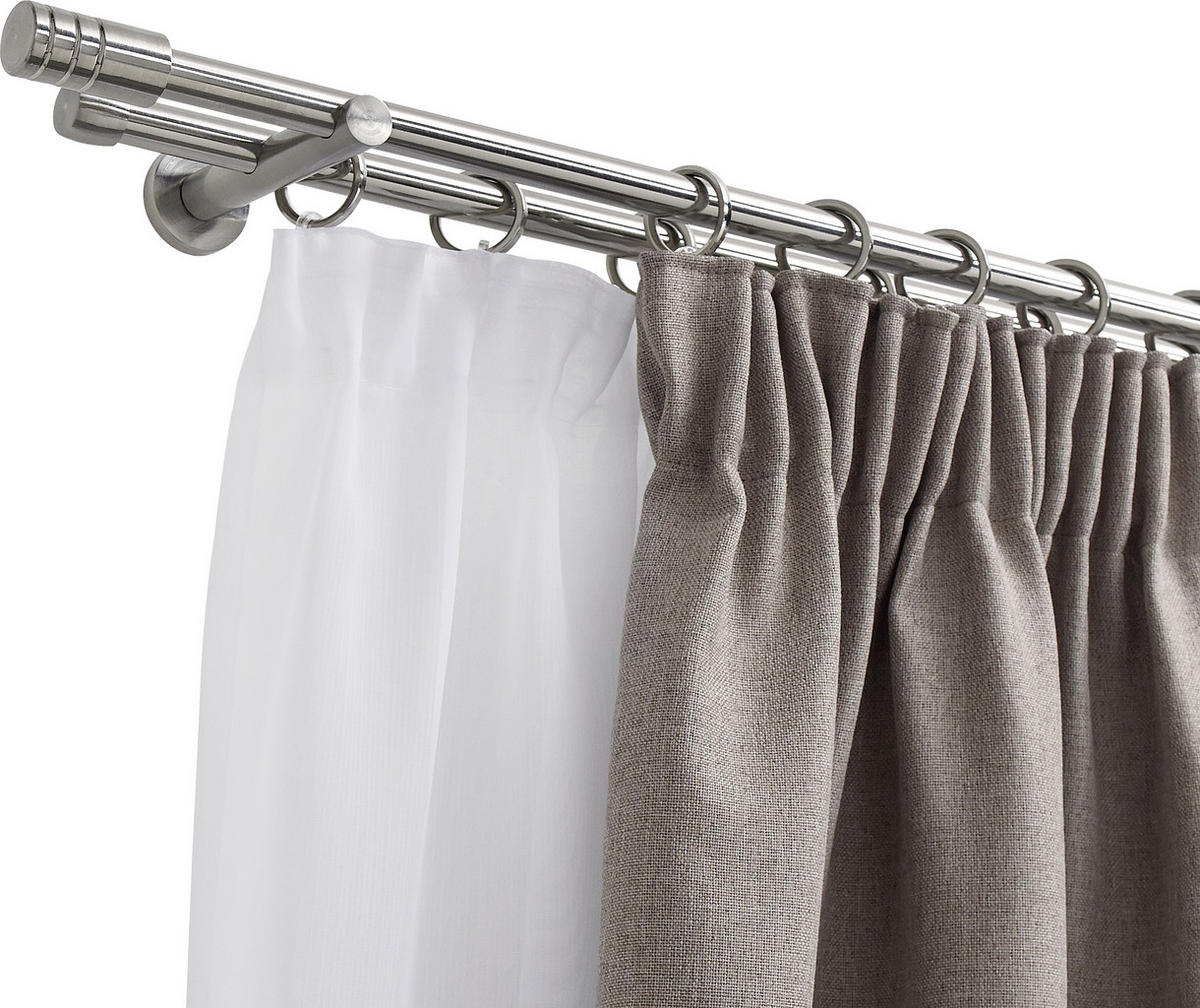 SET GALERIE PERDEA 240 cm  - culoare inox, Basics, metal (240cm) - Homeware