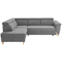 ECKSOFA Chenille Grau  - Naturfarben/Grau, Konventionell, Holz/Textil (200/265cm) - Stylife