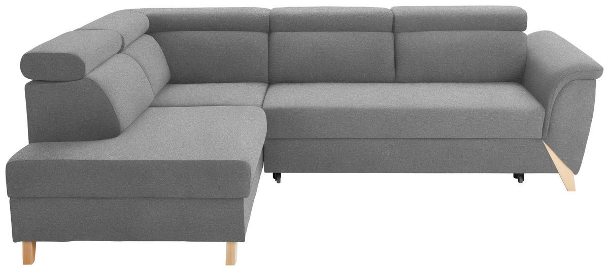ROHOVÁ SEDAČKA, textil, sivá - sivá/prírodná farba, Konventionell, drevo/textil (200/265cm) - Stylife