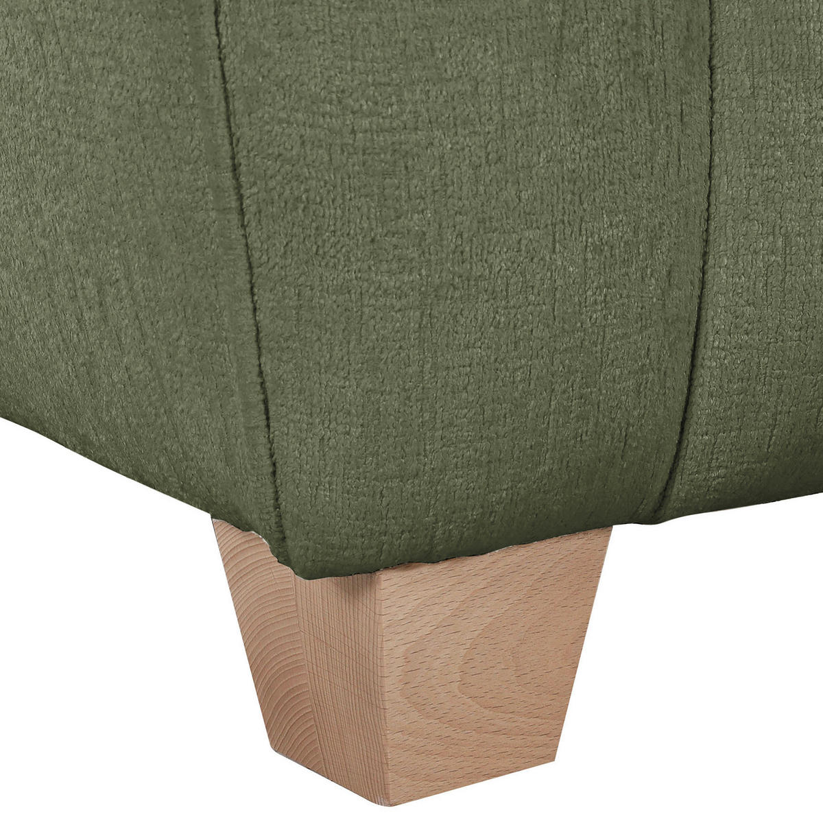 3-SITZER-SOFA Chenille Grün  - Buchefarben/Grün, KONVENTIONELL, Holz/Textil (212/72/95cm) - Milino