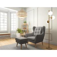 SESSELSET in Webstoff Dunkelgrau  - Eichefarben/Dunkelgrau, KONVENTIONELL, Holz/Textil (91/104/94cm) - Trendmanufaktur