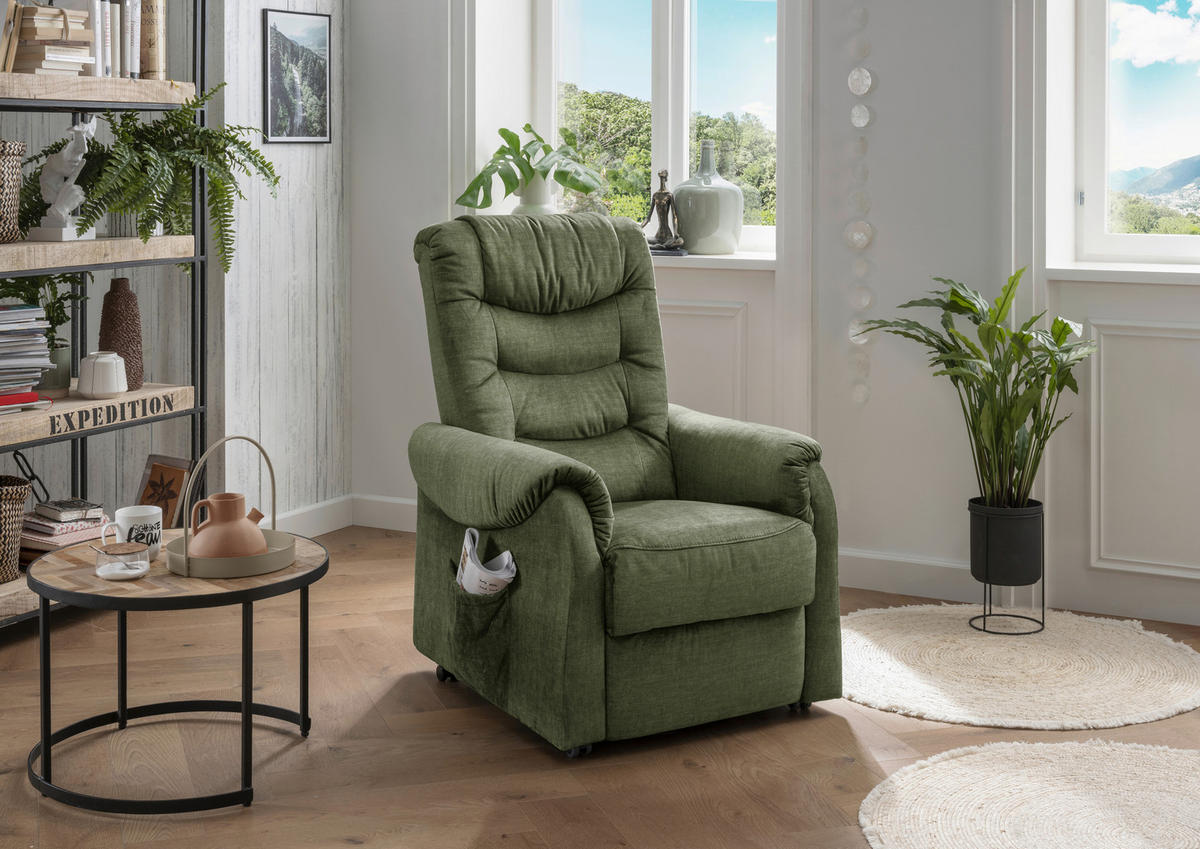 FERNSEHSESSEL in Velours Dunkelgrün  - Dunkelgrün/Schwarz, Design, Kunststoff/Textil (76/106/94cm) - Livetastic