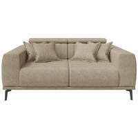 2-SITZER-SOFA Webstoff Beige  - Beige/Schwarz, KONVENTIONELL, Textil/Metall (200/80/110cm) - Carryhome