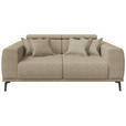 2-SITZER-SOFA  in Webstoff Beige  - Beige/Schwarz, KONVENTIONELL, Textil/Metall (200/80/113cm) - Carryhome