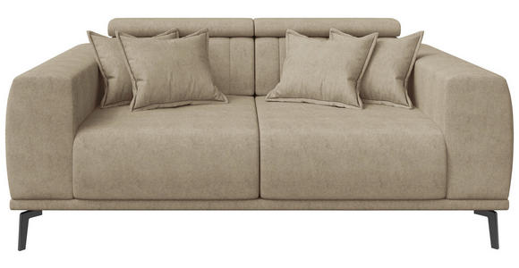 2-SITZER-SOFA  in Webstoff Beige  - Beige/Schwarz, KONVENTIONELL, Textil/Metall (200/80/113cm) - Carryhome