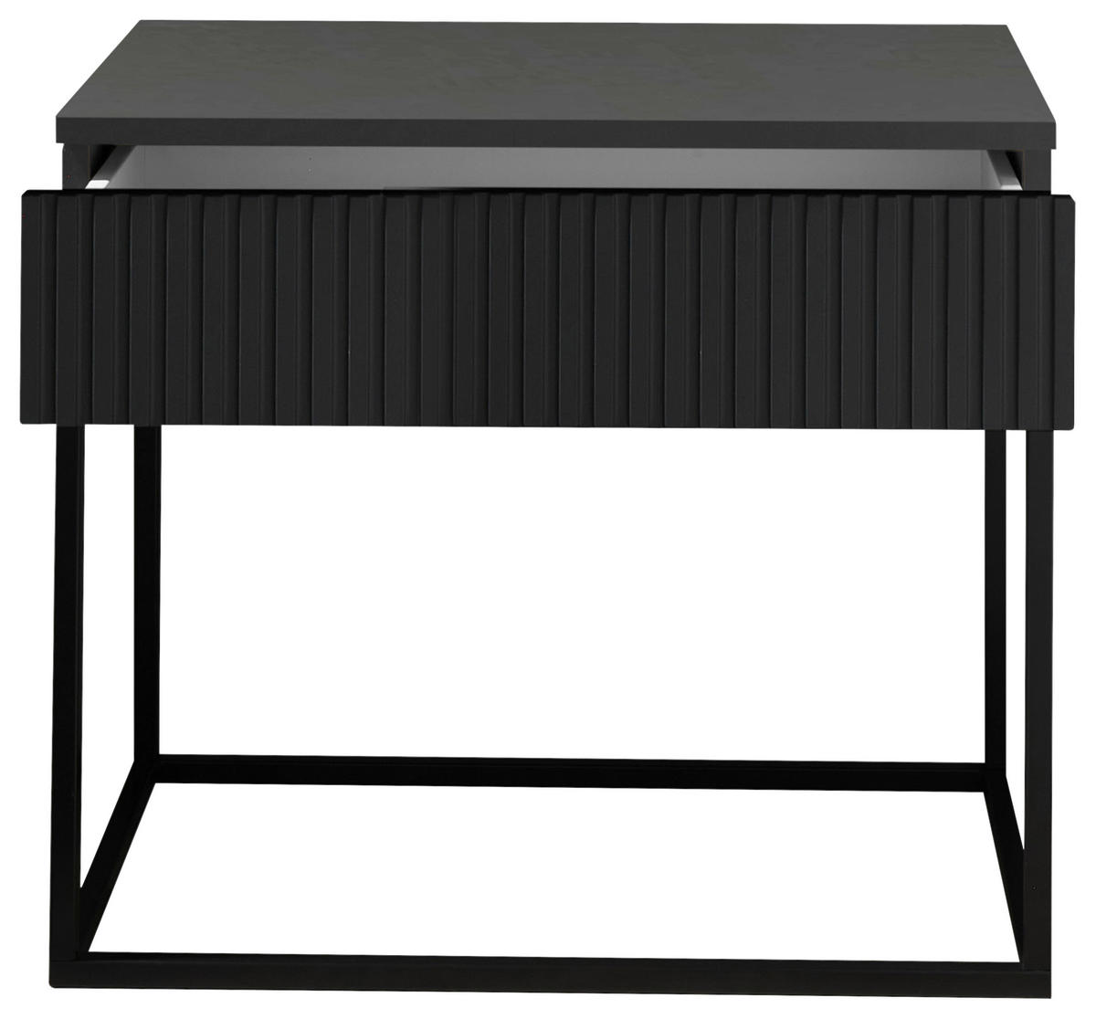 NOČNA OMARICA, barve grafita, črna  - črna/barve grafita, Moderno, kovina/leseni material (60/52/38,5cm) - Livetastic