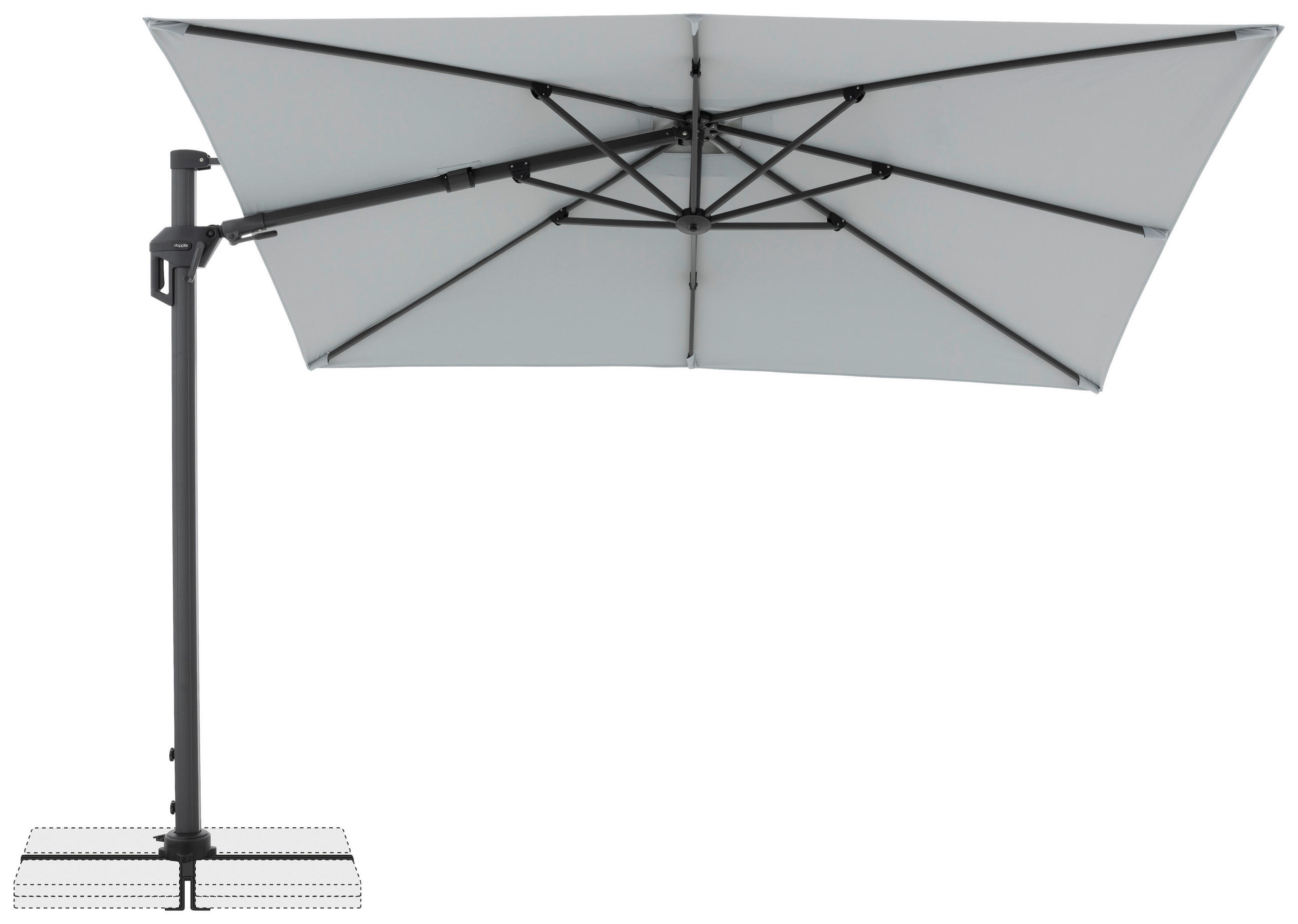 AMPELSCHIRM Hellgrau  - Hellgrau/Schwarz, Basics, Textil/Metall (310/210cm) - Doppler