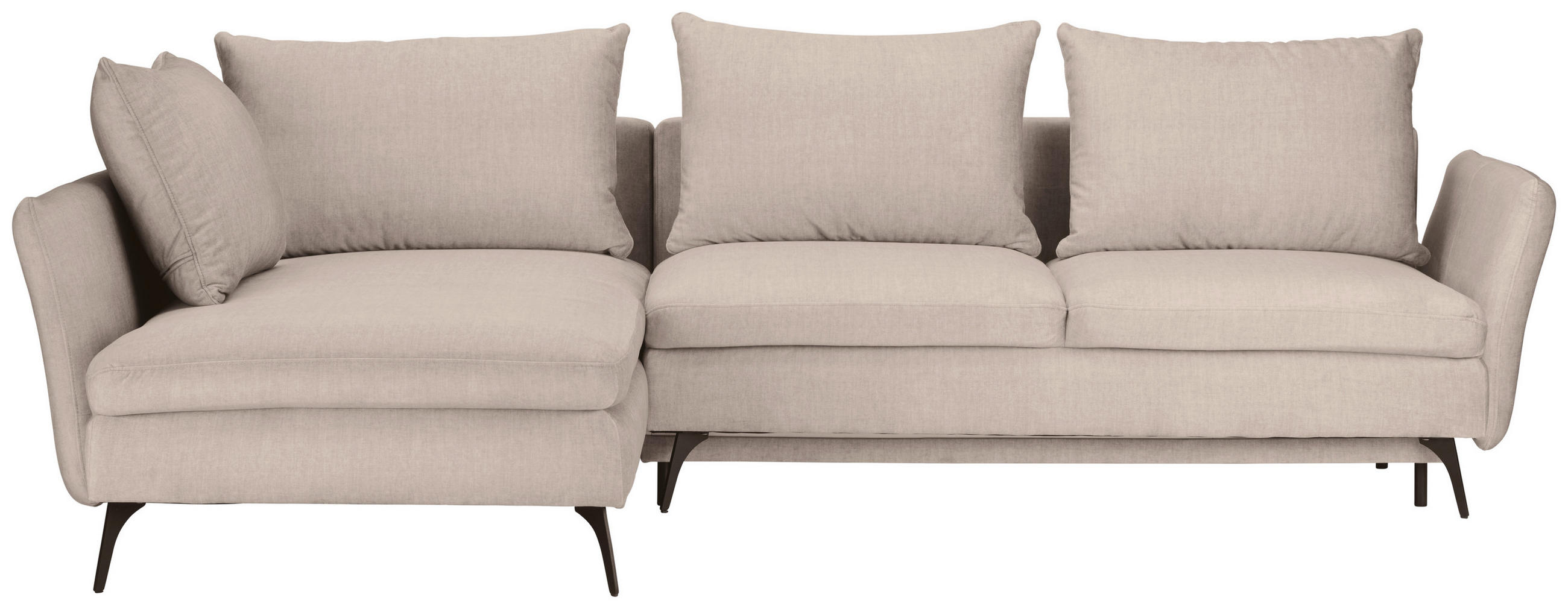 ECKSOFA in Webstoff Beige  - Beige/Schwarz, Design, Textil/Metall (182/280cm) - Carryhome