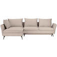 ECKSOFA in Webstoff Beige  - Beige/Schwarz, Design, Textil/Metall (182/280cm) - Carryhome