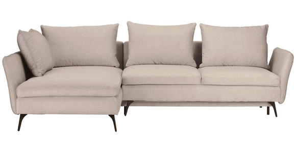 ECKSOFA in Webstoff Beige 182/280 cm - Beige/Schwarz, Design, Textil/Metall (182/280cm) - Carryhome