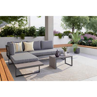 LOUNGEGARNITUR 182/252 cm Aluminium  - Grau, Modern, Kunststoff/Textil (182/252cm) - Ambia Garden
