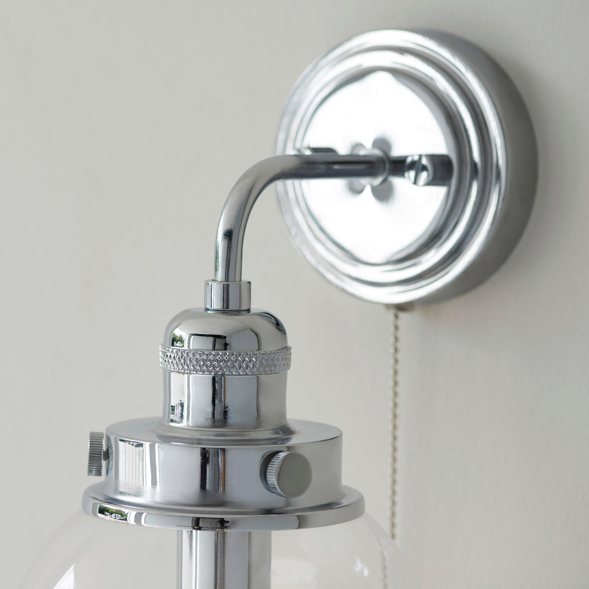 BADEZIMMER-WANDLEUCHTE 15/29,8 cm   - Klar/Nickelfarben, KONVENTIONELL, Glas (15/29,8cm) - ENDON