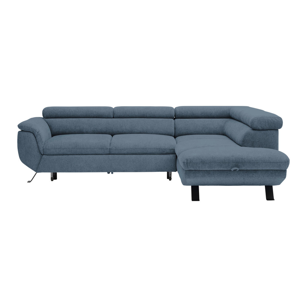 HÖRNSOFFA i vävt tyg kunglig blå  - kunglig blå/svart, Modern, metall/textil (257/198cm) - MID.YOU